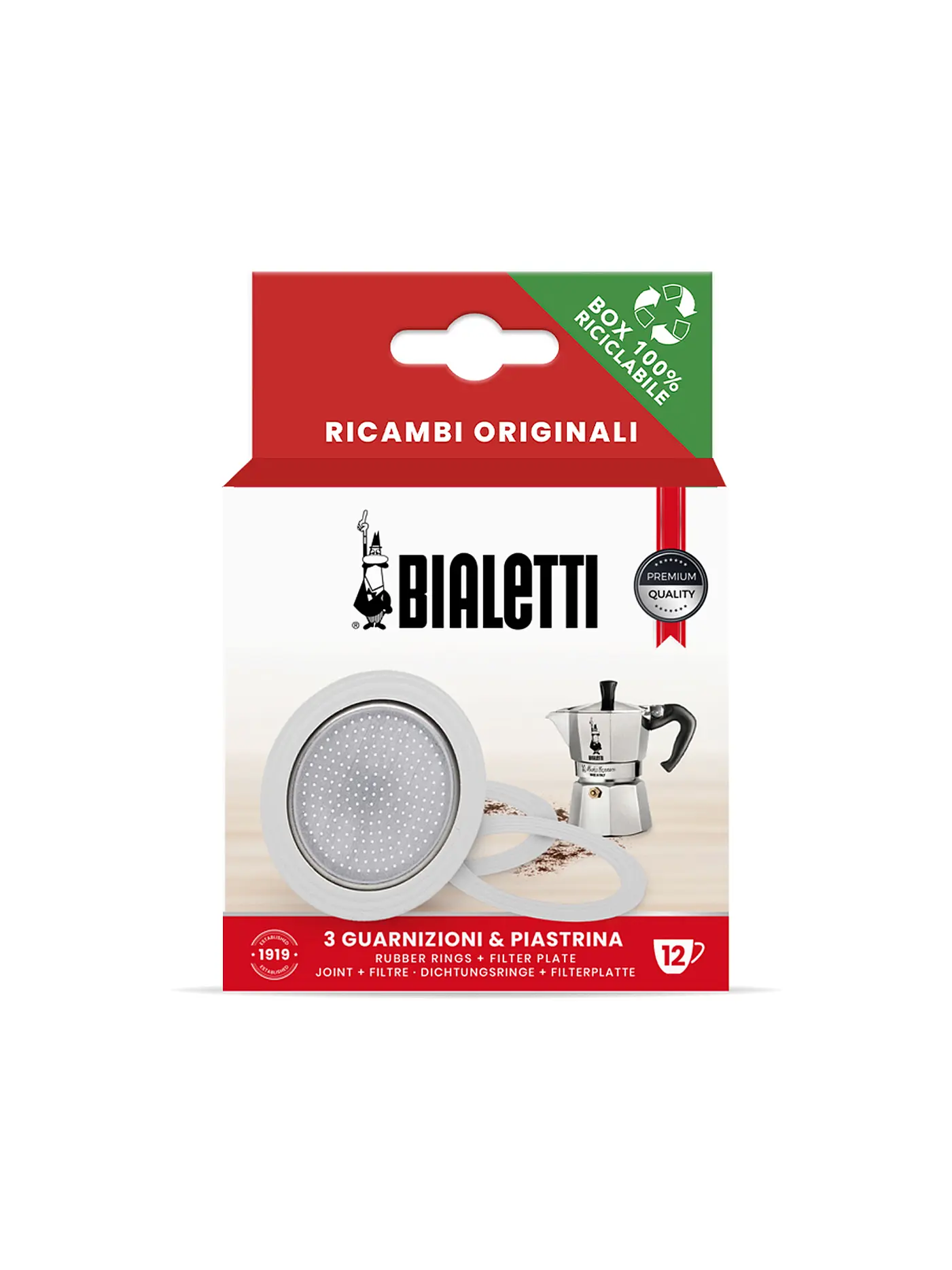 BIALETTI | Ersatzset 12 - 18 Tassen für Moka Express | 